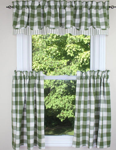 Buffalo Check Sage Valance VF510009 - The Fox Decor